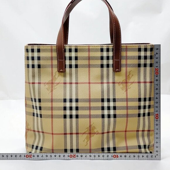 Burberry London Tote Bag Beige PVC 450-071625 - Picture 2 of 13